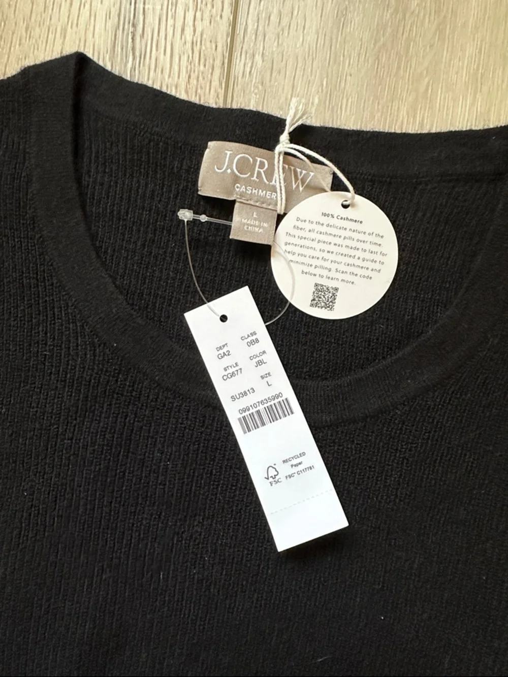 J Crew Ribbed Featherweight 100% Cashmere Tee Sweater - Picture 2 of 4
